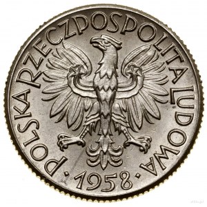 1 gold, 1958, Warsaw; Oak leaves, relief inscription PRÓ...