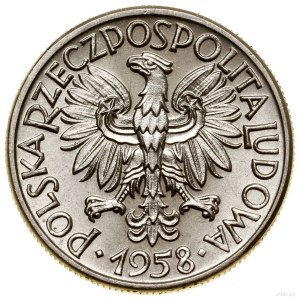 50 groszy, 1958, Warschau; Zwei Bündel Getreideähren, wy...