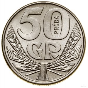 50 groszy, 1958, Warszawa; Dwie wiązki kłosów zboża, wy...