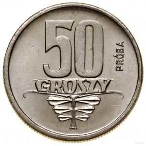 50 groszy, 1958, Warszawa; Wstęga, na rewersie wypukły ...