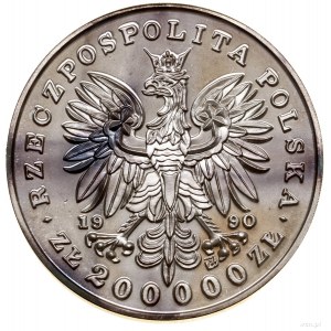 200.000 złotych, 1990, Solidarity Mint (USA); Józef Pił...