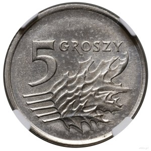 5 groszy, 2006, Warszawa; próba technologiczna w miedzi...