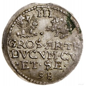 Trojak, 1598, Mitawa; date at bottom; Haljak 1666 (3R), I...