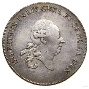 Thaler, 1780, Mitawa; Av: Prince's head to right and legends....