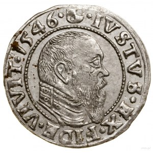Grosz, 1546, Królewiec; końcówka napisu PRVS; Kop. 3790...