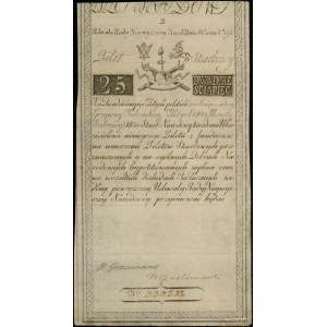25 złotych, 8.06.1794; seria B, numeracja 33038, podpis...