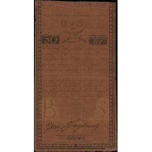 50 złotych, 8.06.1794; seria B, numeracja 19248, podpis...