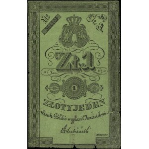 1 złoty, 1831; seria A, numeracja 364403, podpis dyrekt...