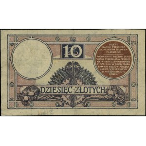 10 złotych, 15.07.1924; II Emisja, seria B, numeracja 3...