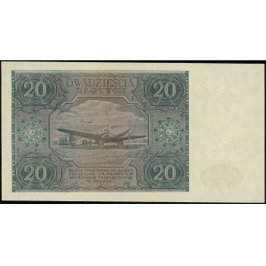 20 złotych, 15.05.1946; seria A, numeracja 8172055, dru...