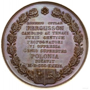 Commemorative medal, 1832, designed by Wladyslaw Thomas Kaz...