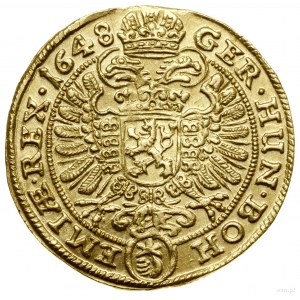 Ducat, 1648, Prague; Av: Bust of ruler in laurel wreath....