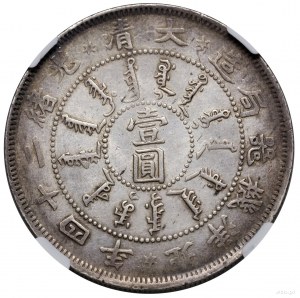 1 dolar, 24 rok Kuang-hsu (1898), Tiencin; z legendą PE...