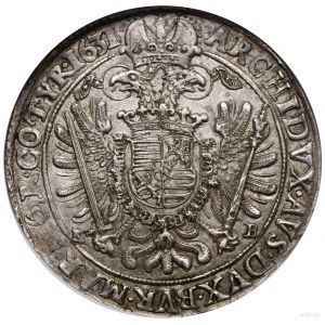 Thaler, 1631 KB, Kremnica; Av: Bust of ruler in wreath....