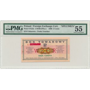Pewex, 2 cents 1969 - MODEL - Eo - PMG 55