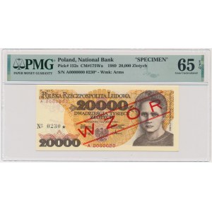 20.000 złotych 1989 - WZÓR - A 0000000 - No.0230 - PMG 65 EPQ