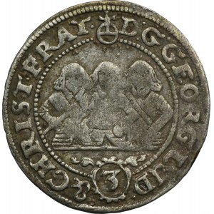 Silesia, Duchy of Liegnitz-Brieg-Wohlau, Georg III, Ludwig IV, Christian, 3 Kreuzer Brieg 1657 EW - VERY RARE