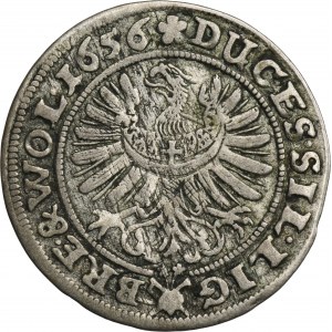 Silesia, Duchy of Liegnitz-Brieg-Wohlau, Georg III, Ludwig IV, Christian, 3 Kreuzer Brieg 1656 - RARE
