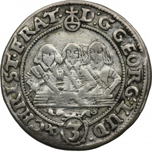 Silesia, Duchy of Liegnitz-Brieg-Wohlau, Georg III, Ludwig IV, Christian, 3 Kreuzer Brieg 1658 EW