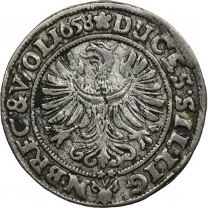 Silesia, Duchy of Liegnitz-Brieg-Wohlau, Georg III, Ludwig IV, Christian, 3 Kreuzer Brieg 1658 EW