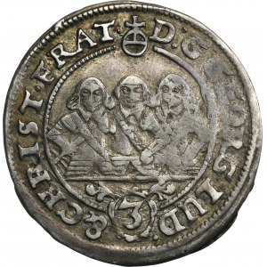 Silesia, Duchy of Liegnitz-Brieg-Wohlau, Georg III, Ludwig IV, Christian, 3 Kreuzer Brieg 1658 EW