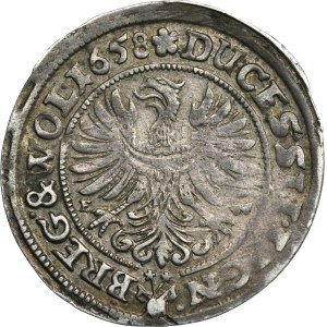 Silesia, Duchy of Liegnitz-Brieg-Wohlau, Georg III, Ludwig IV, Christian, 3 Kreuzer Brieg 1658 EW