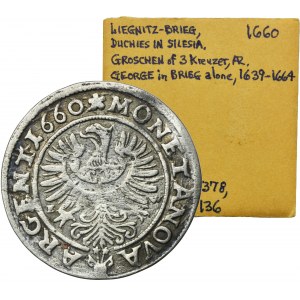 Silesia, Duchy of Liegnitz-Brieg-Wohlau, Georg III, 3 Kreuzer Brieg 1660 EW - UNLISTED
