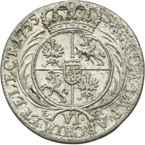 Augustus III of Poland, 6 Groschen Leipzig 1755 EC