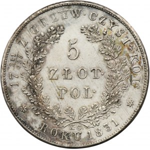 November Uprising, 5 zloty Warsaw 1831 KG