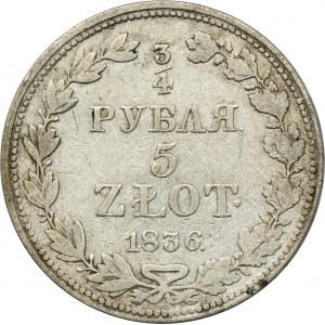 3/4 rouble = 5 zloty Warsaw 1836 MW