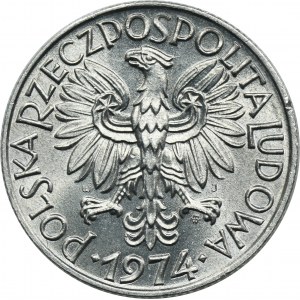 5 złotych 1974 Rybak - słoneczko i trawka