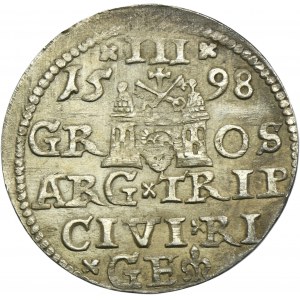 Sigismund III Vasa, 3 groschen Riga 1598 - no punctuation between DG