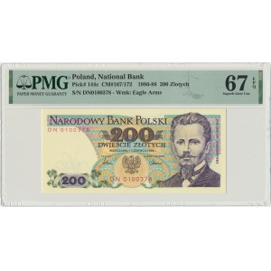 200 złotych 1986 - DN - PMG 67 EPQ