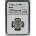 1 złoty 1929 - NGC MS63