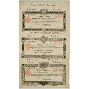 Wzory Biletów Kassowych, Arkusz 1-5 talarów 1810 - RZADKOŚĆ