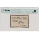 Danzig, 50 Pfennig 1914 - watermark waves - PMG 58