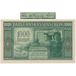 Kaunas, 1 000 mariek 1918 - A - 7 číslic - zelené podpisy