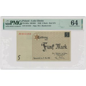 5 marek 1940 - numerator czerwony - PMG 64