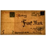 5 Mark 1940 - No.3 - PMG 25 - RAREST LITZMANNSTADT BANKNOTE