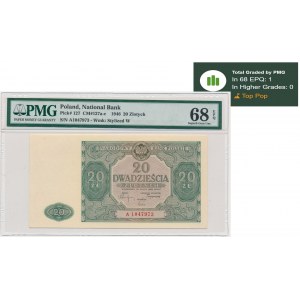 20 zloty 1946 - A - PMG 68 EPQ - TOP POP