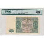 20 zloty 1946 - A - PMG 68 EPQ - TOP POP