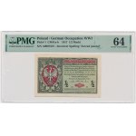 1/2 marque 1916 - Jeneral - A 0007537 - PMG 64 - variété rare avec numérateur cerise