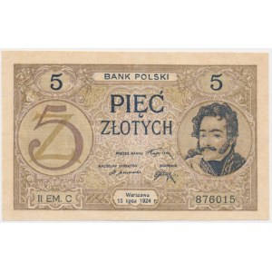 5 złotych 1924 - II EM.C -