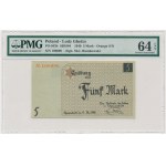 5 Mark 1940 - orange serial number - PMG 64 EPQ - cardboard paper