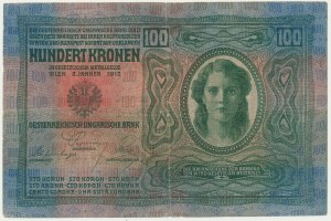 Československo, 1 koruna 1919 na 100 korun 1912