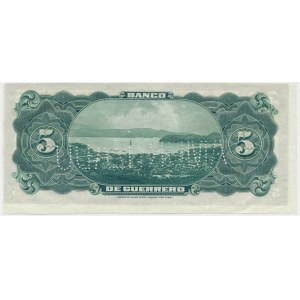Mexico, Guerrero, 5 Pesos (1914) - perforation