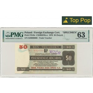 Pewex, $50 1979 - MODEL - HJ 0000000 - PMG 63