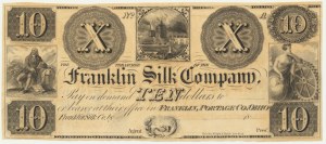 USA, Ohio, Franklin Silk Company, 10 Dollars 18..