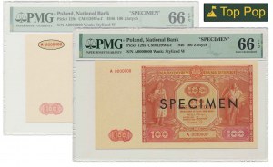 100 zlatých 1946 - SPECIMEN - A 0000000 - PMG 66 EPQ - veľmi vzácne