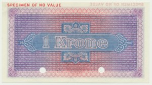 Faroe Islands, 1 Krone 1940 - SPECIMEN - VERY RARE